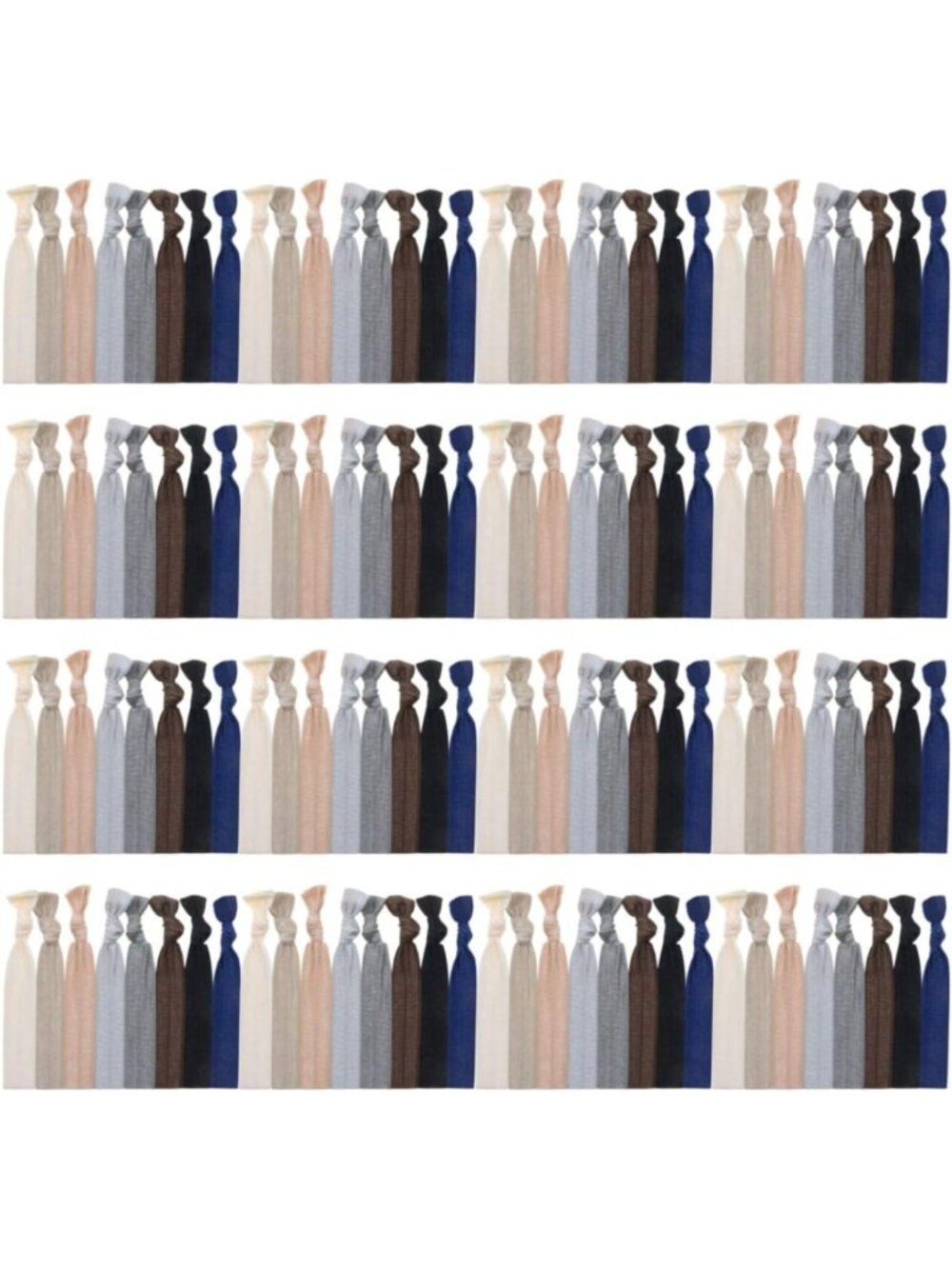 120 Pack No Crease Hair Ties - Neutral Color Ribbon Elastics for Yoga
